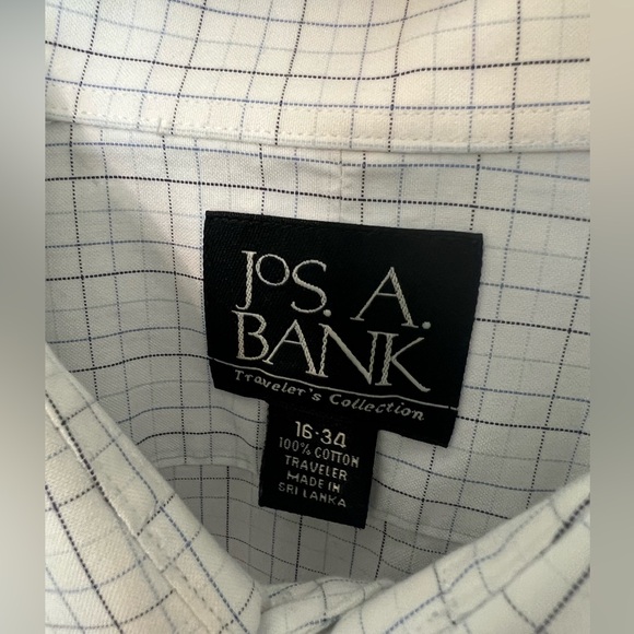 Joseph A Bank White Pin Stripes Dress shirt (minor defect) like new condition - Picture 3 of 4
